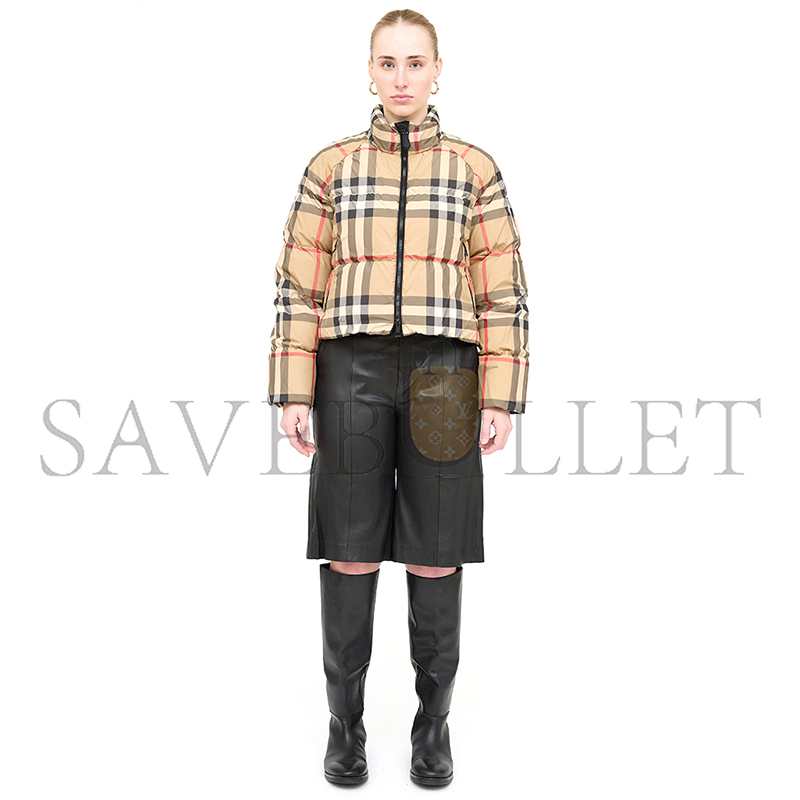 Bv*b*rry vintage check cropped puffer jacket